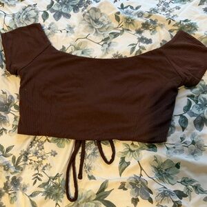 Cotton On Brown Crop Top